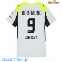 Camisa de time de futebol Borussia Dortmund Serhou Guirassy #9 Replicas 2º Equipamento Feminina 2025-26 Manga Curta